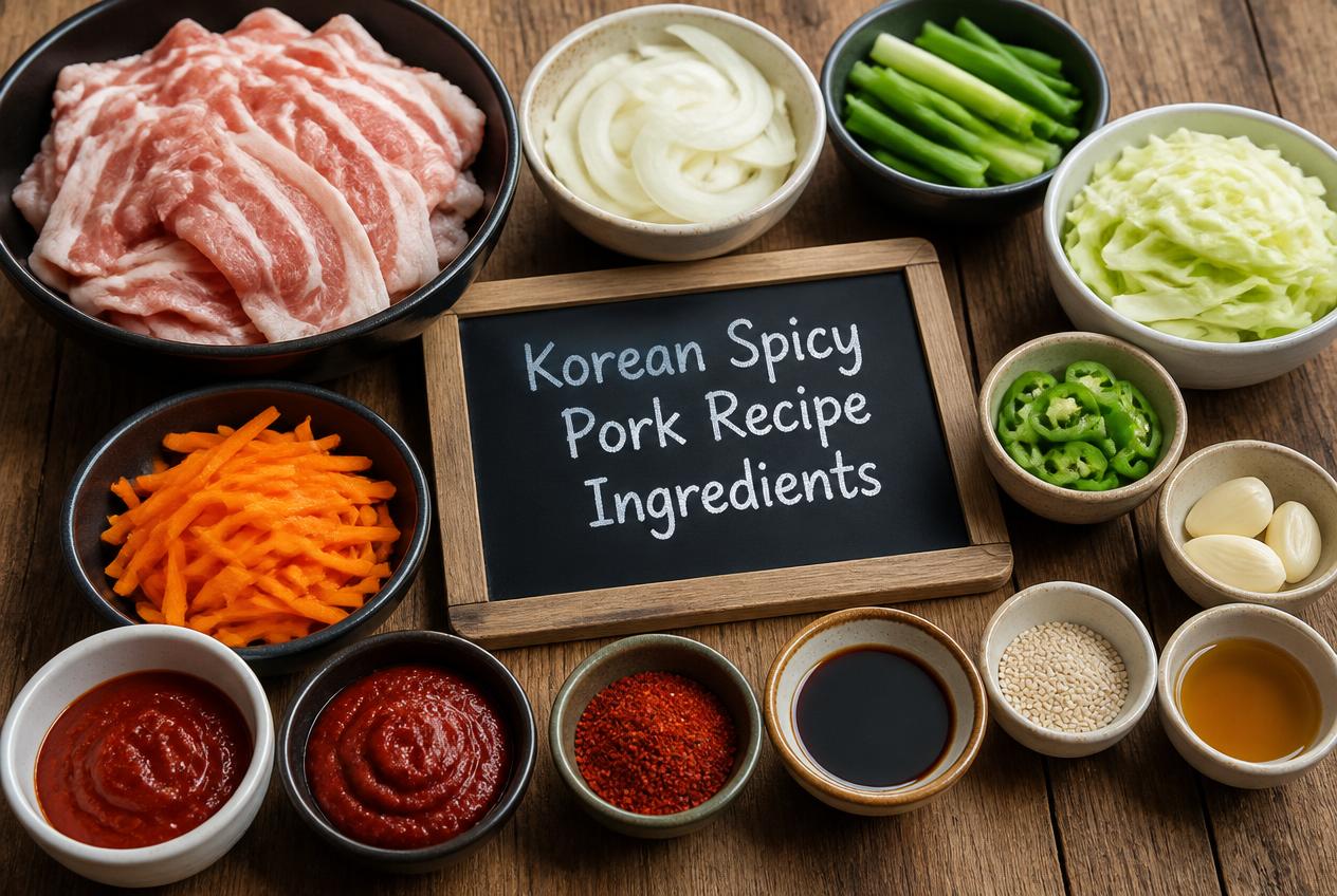 Korean Spicy Pork Recipe - Ingredients