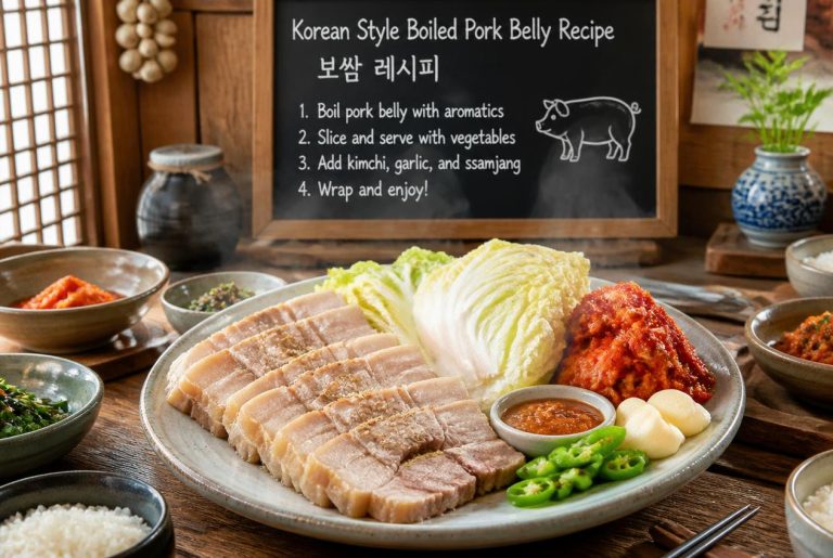 Korean Style Boiled Pork Belly Recipe