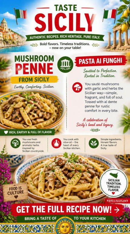 Mushroom Penne Recipe From Sicily