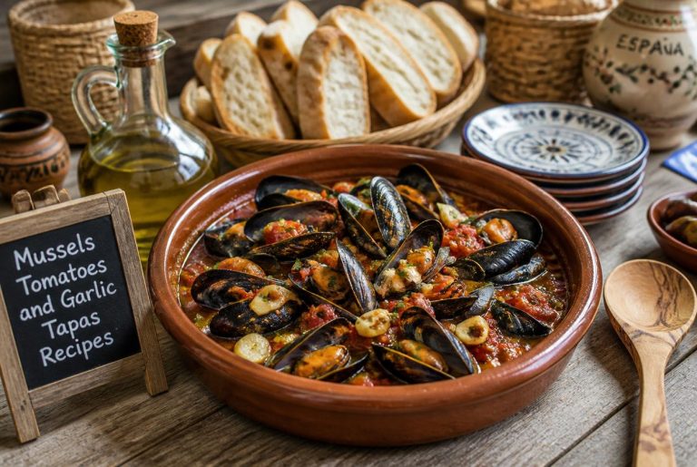 Mussels Tomatoes and Garlic Tapas Recipes