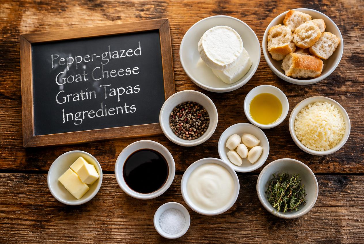Pepper-glazed Goat Cheese Gratin Tapas Recipes - Ingredients
