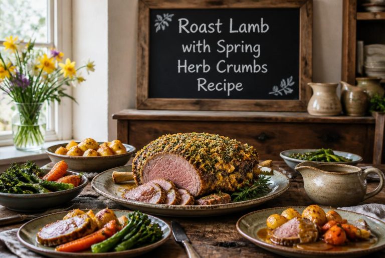 Roast Lamb with Spring Herb Crumbs Recipe