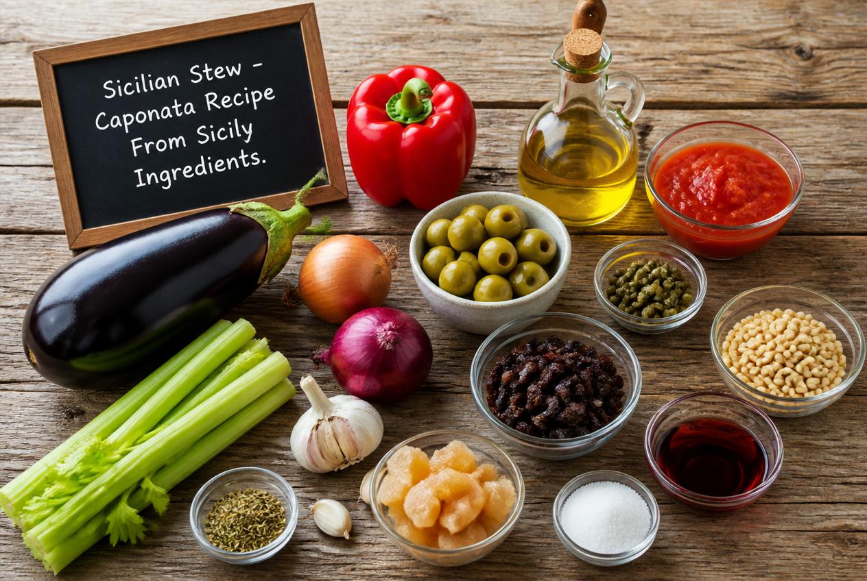 Sicilian Stew - Caponata Recipe From Sicily Ingredients