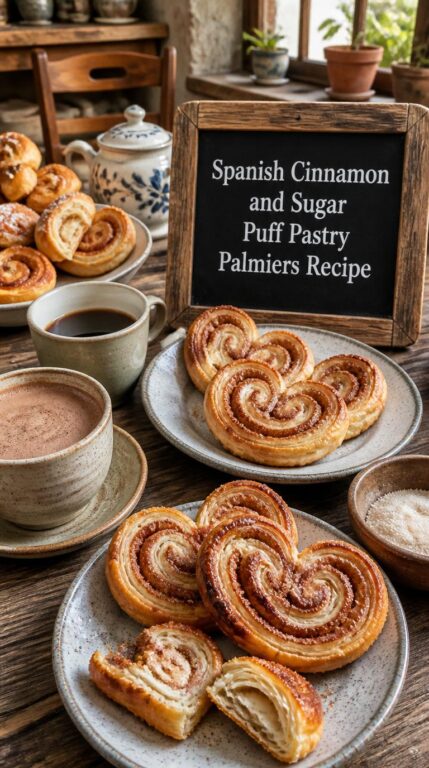 Spanish Cinnamon and Sugar Puff Pastry Palmiers Recipe