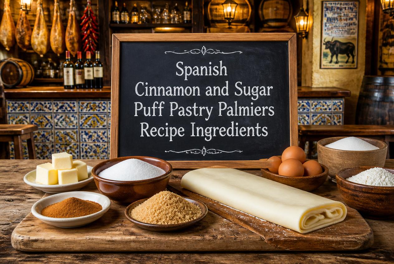 Spanish Cinnamon and Sugar Puff Pastry Palmiers Recipe Ingredients