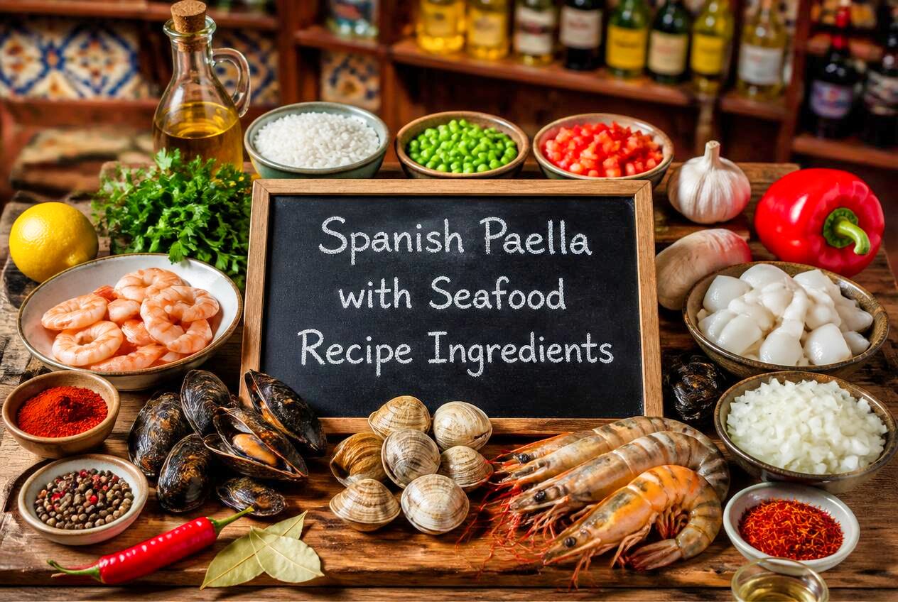 Spanish Paella with Seafood Recipe Ingredients