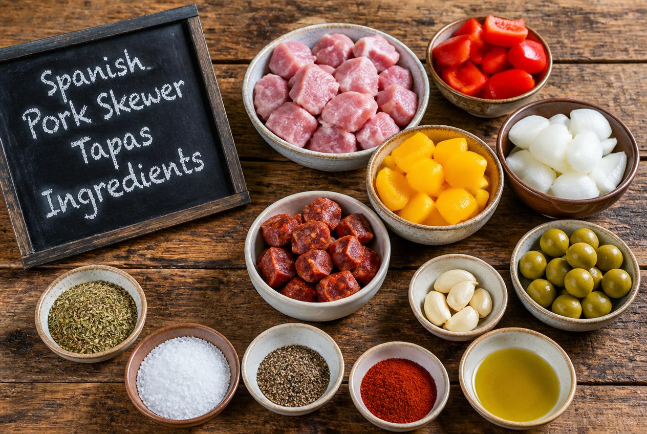 Spanish Pork Skewer Tapas Recipes - Ingredients
