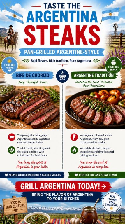 Steaks Pan-Grilled Argentine-Style Recipe