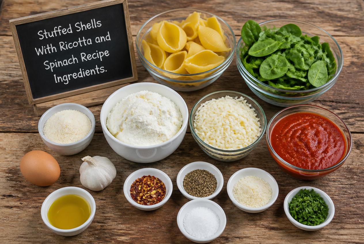 Stuffed Shells With Ricotta and Spinach Recipe Ingredients