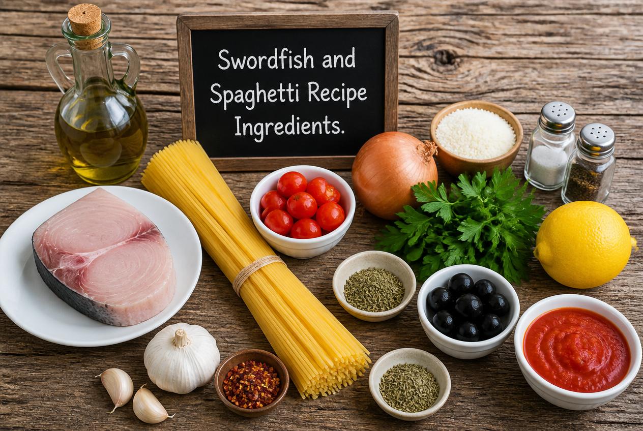 Swordfish and Spaghetti Recipe Ingredients