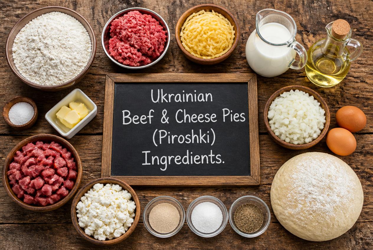Ukrainian Beef & Cheese Pies (Piroshki) Ingredients