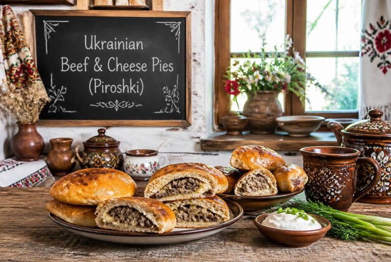 Ukrainian Beef & Cheese Pies (Piroshki)