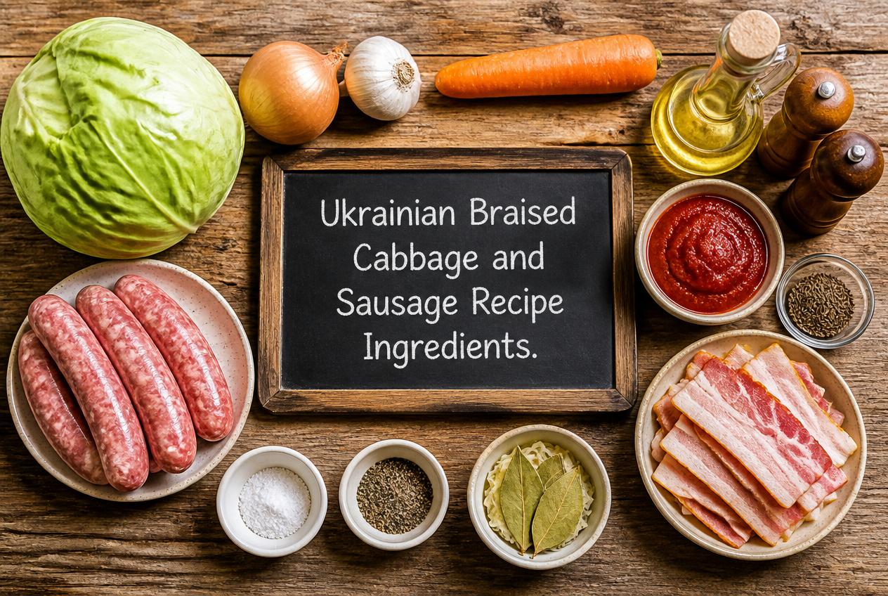 Ukrainian Braised Cabbage and Sausage Recipe Ingredients