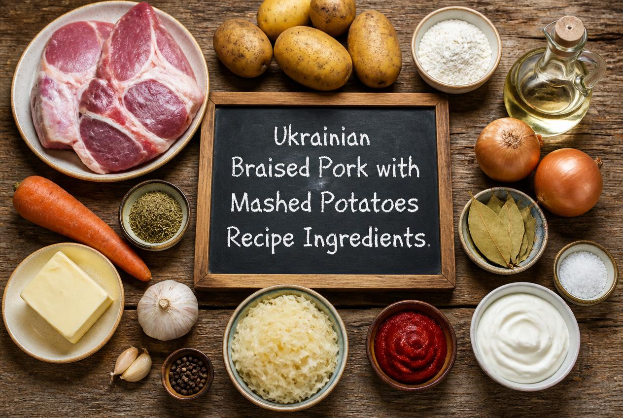 Ukrainian Braised Pork with Mashed Potatoes Recipe Ingredients