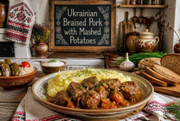 Ukrainian Braised Pork with Mashed Potatoes Recipe