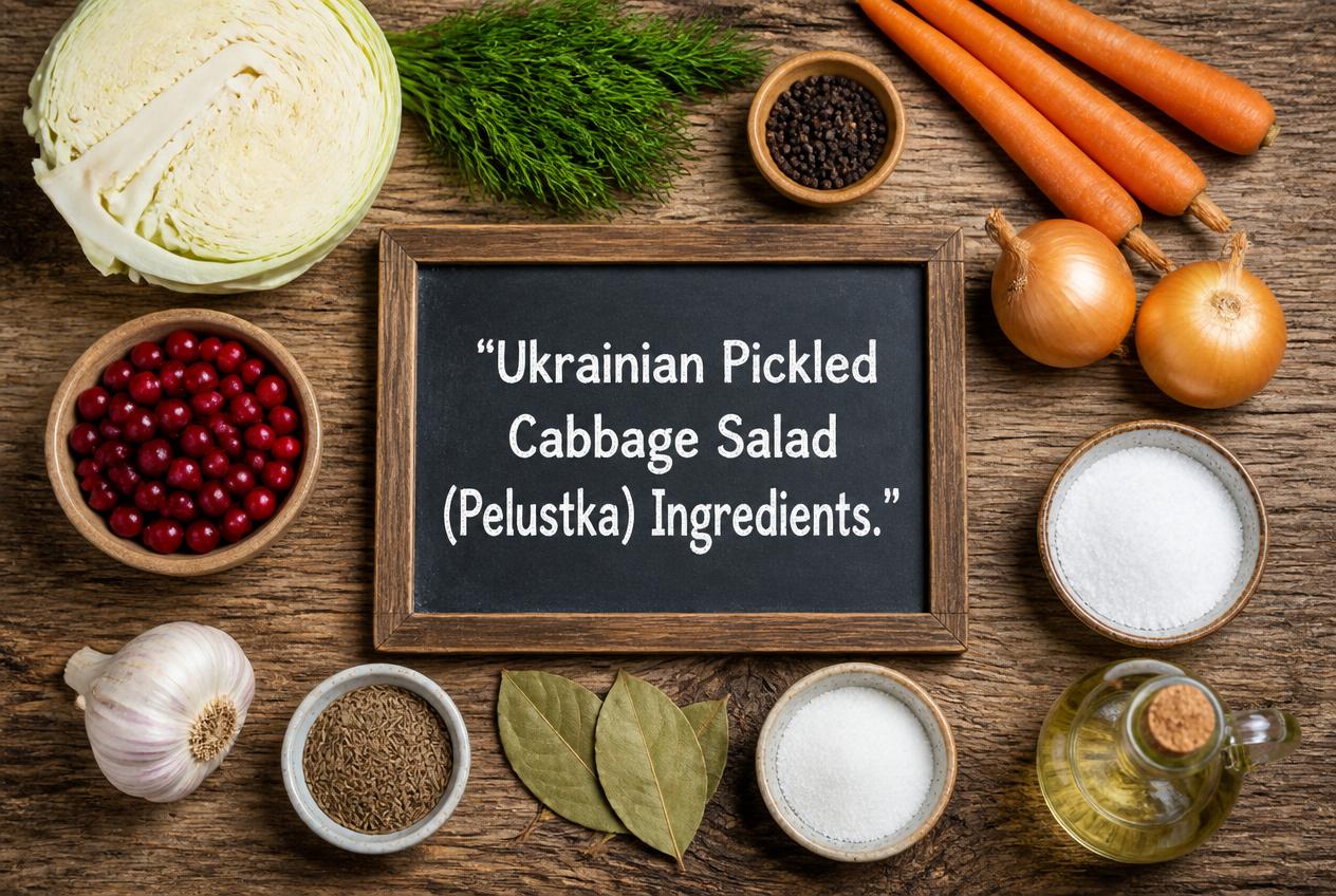 Ukrainian Pickled Cabbage Salad (Pelustka) Ingredients