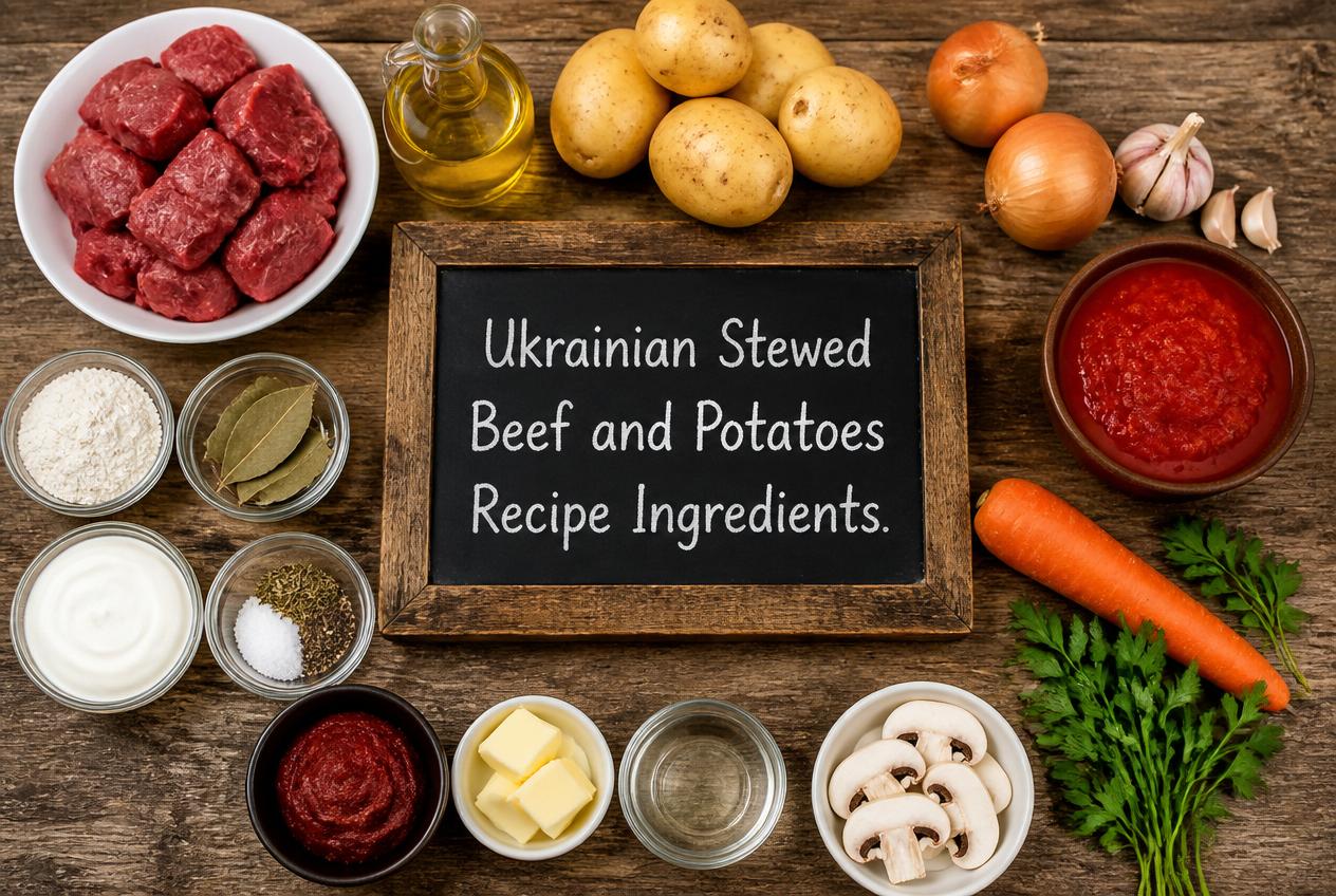 Ukrainian Stewed Beef and Potatoes Recipe Ingredients