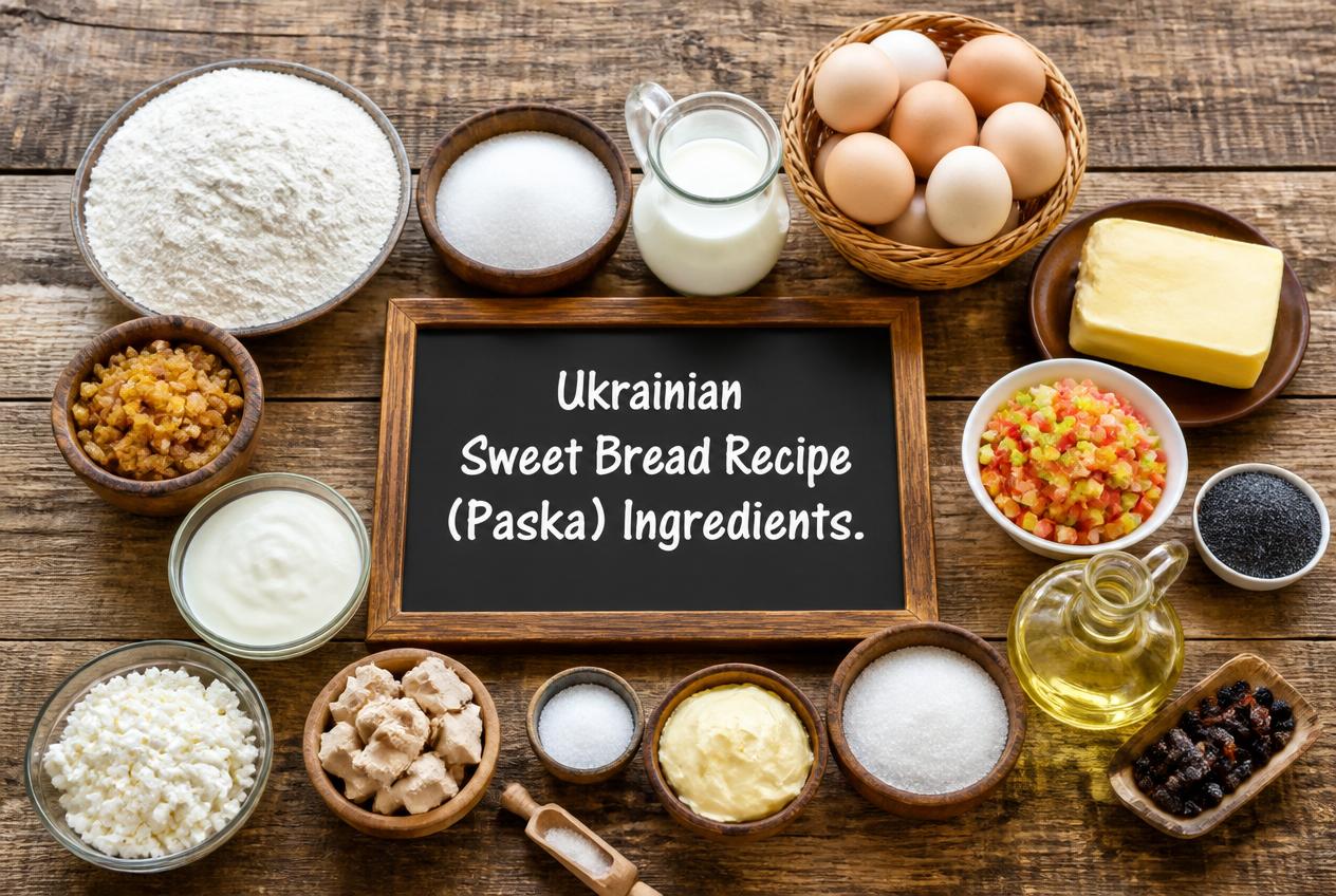 Ukrainian Sweet Bread Recipe (Paska) Ingredients