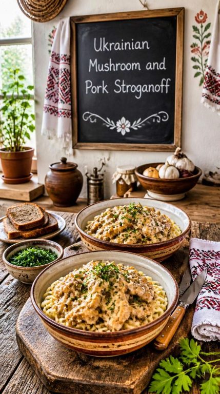Ukranian Mushroom and Beef Stroganoff Recipe