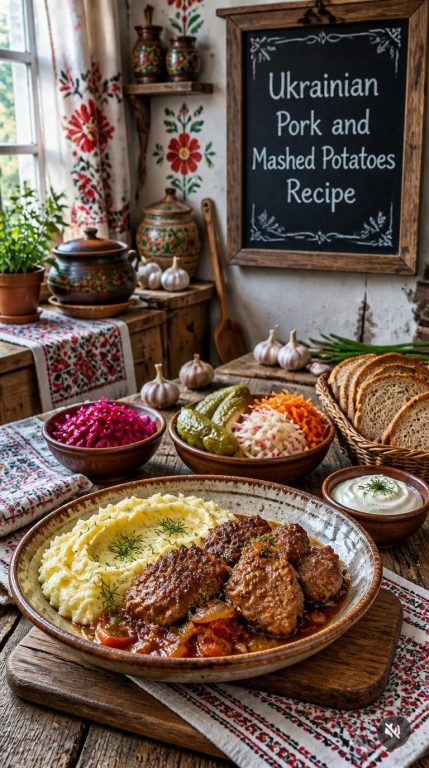 Ukranian Pork and Mashed Potatoes