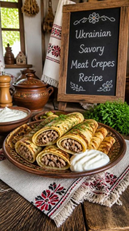 Ukranian Savory Meat CrepesRecipe