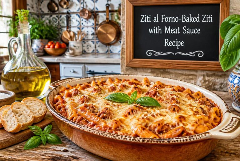 Ziti al Forno-Baked Ziti with Meat Sauce Recipe