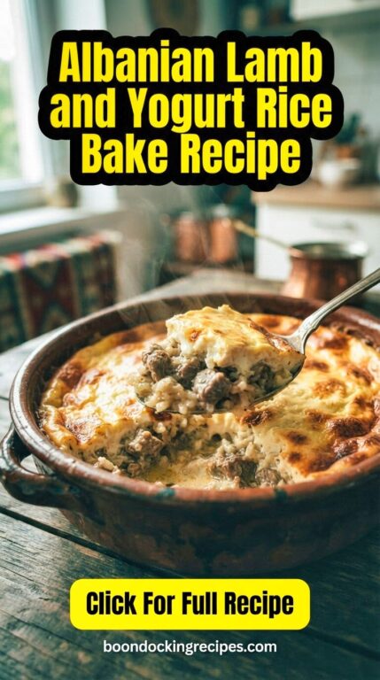 Albanian Lamb and Yogurt Rice Bake