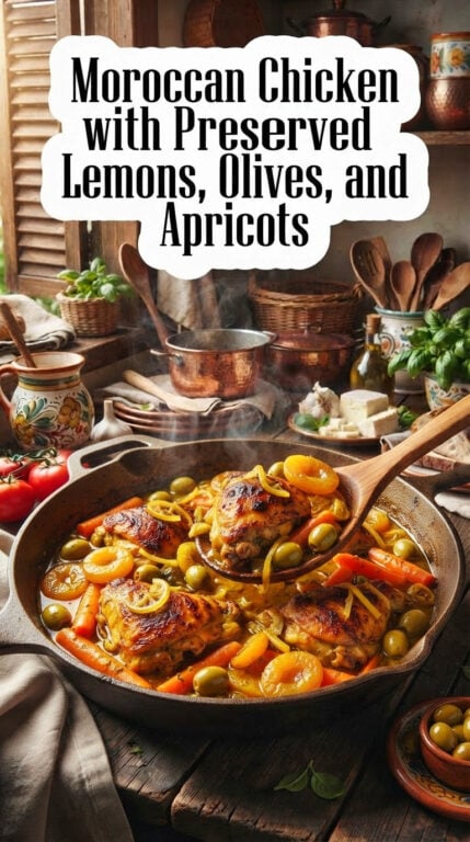 1. Moroccan Chicken with Preserved Lemons, Olives, and Apricots