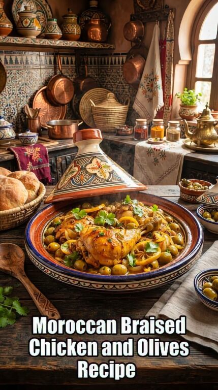 Moroccan Braised Chicken and Olives Recipe