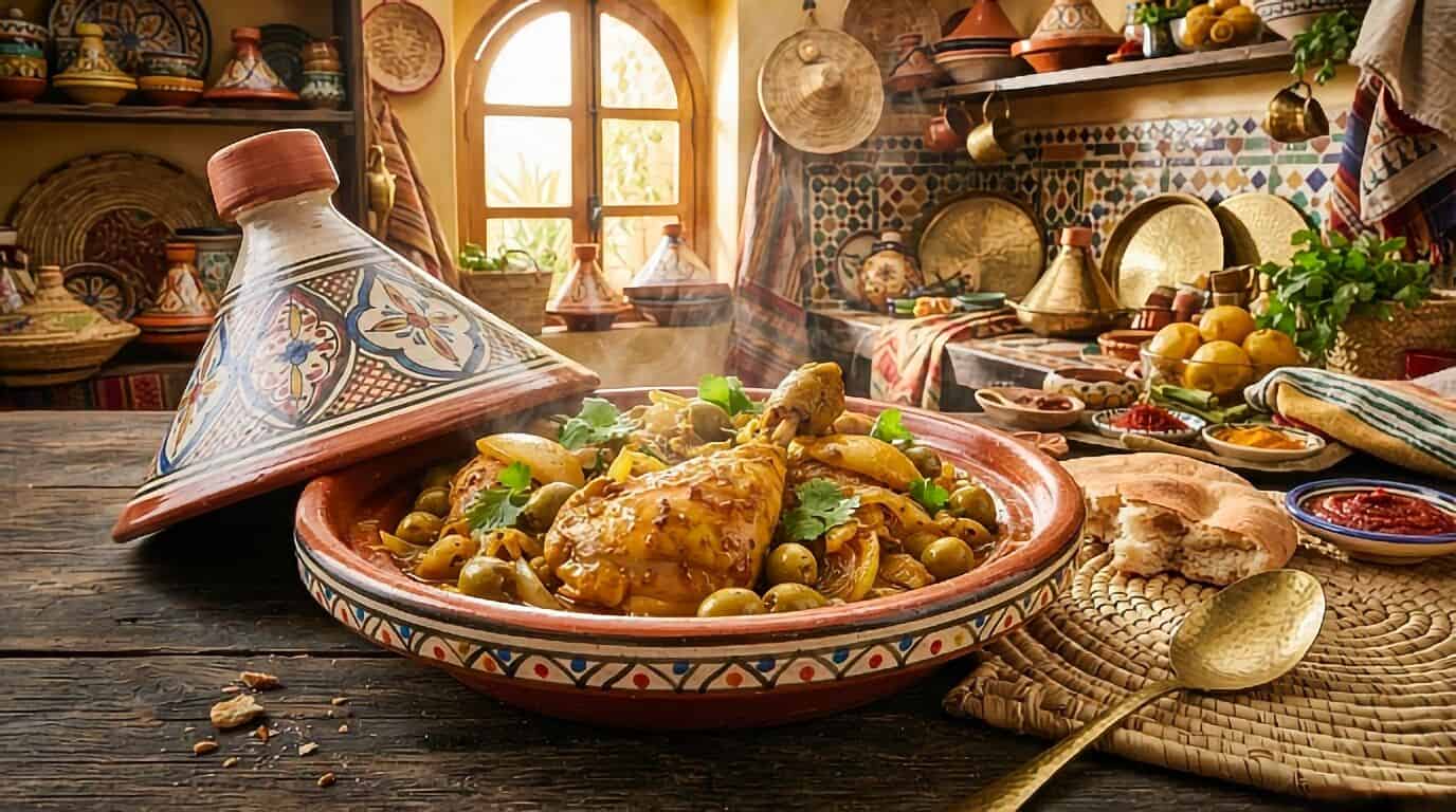 Moroccan Braised Chicken and Olives Recipe