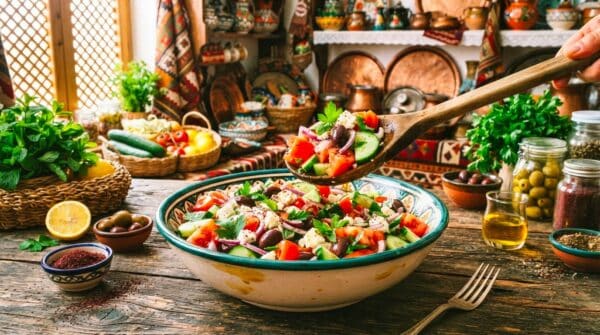 Turkish Cucumber, Feta, Tomato Salad Recipe