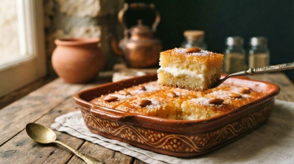 Egyptian Basbousa with Cream Cookies Recipe