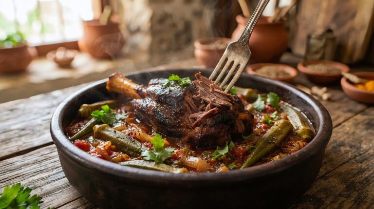 18. UAE Braised Lamb Shank and Okra Stew Recipe