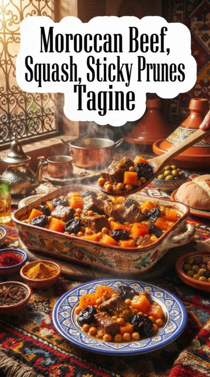 2. Moroccan Beef, Squash, Sticky Prunes, and Chickpeas Tagine