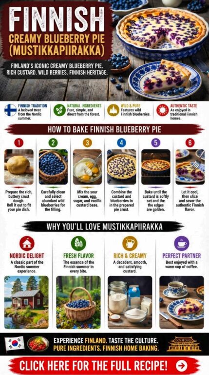 Finnish Creamy Blueberry Pie Recipe