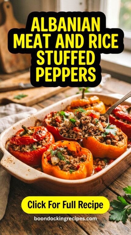 Albanian Meat and Rice Stuffed Peppers Recipe