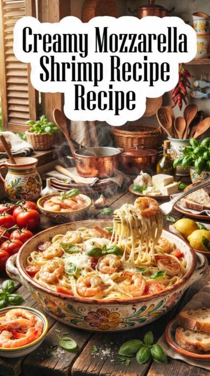 Creamy Mozzarella Shrimp Pasta Recipe