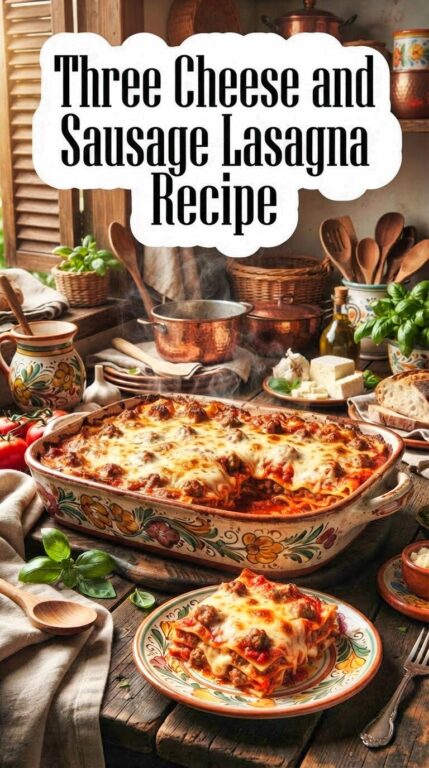 Three Cheese and Sausage Lasagna Recipe