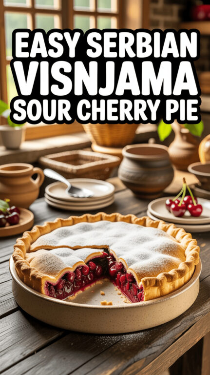 7. Easy Serbian Visnjama Sour Cherry Pie Recipe