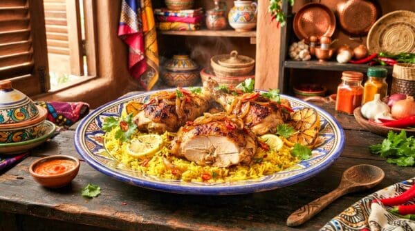 Mozambique Lemon Chili Rice with Chicken Recipe