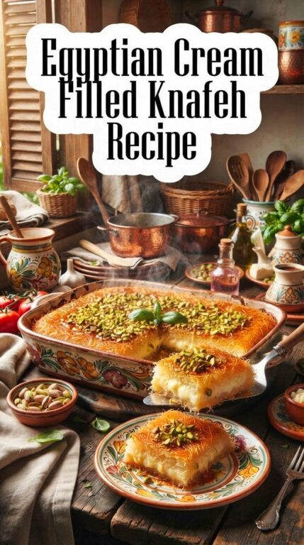 Egyptian Cream Filled Knafeh Recipe