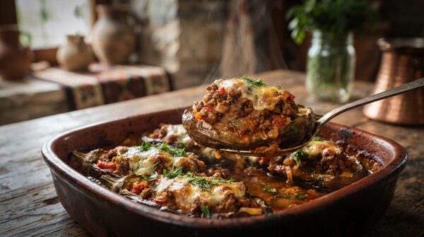 Albanian Meat-Stuffed Eggplants
