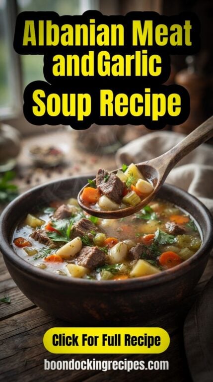 Albanian Meat and Garlic Soup