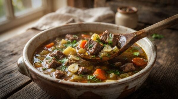Albanian Meat and Garlic Soup