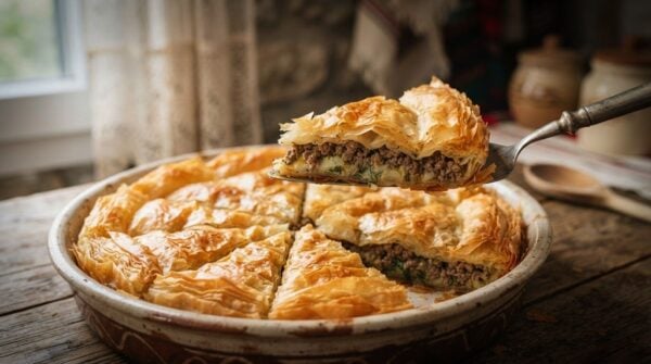 Albanian Savory Meat Pie