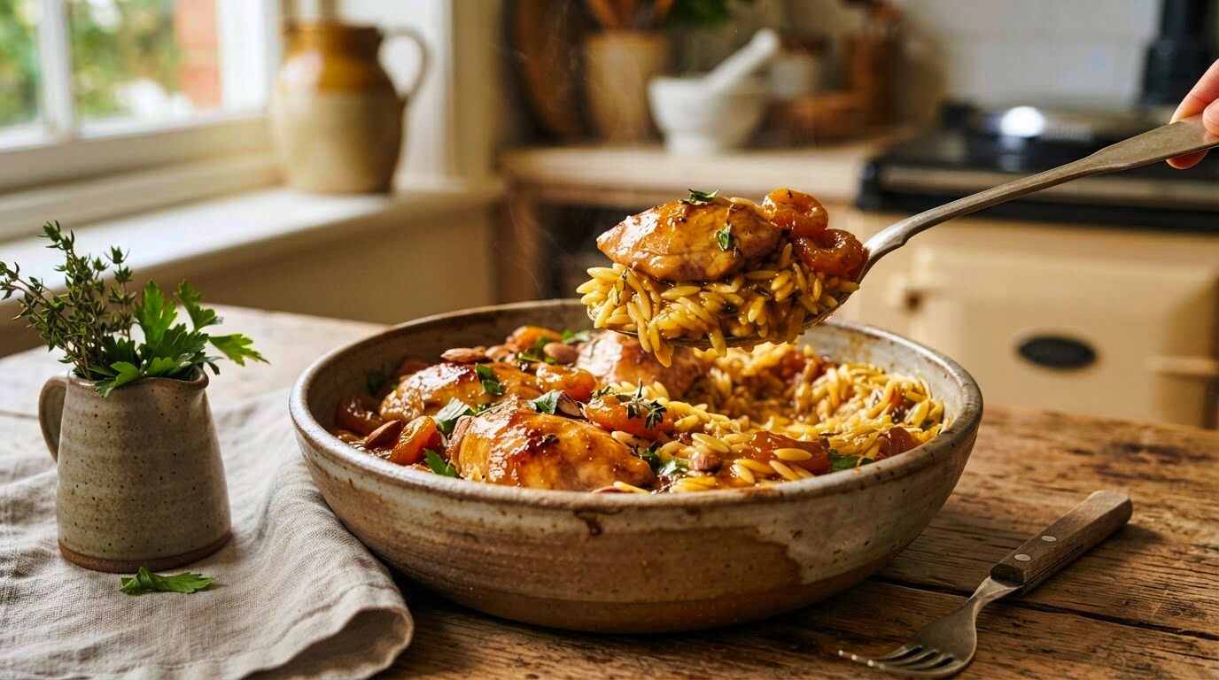 Aussie Apricot Chicken with Orzo Recipe