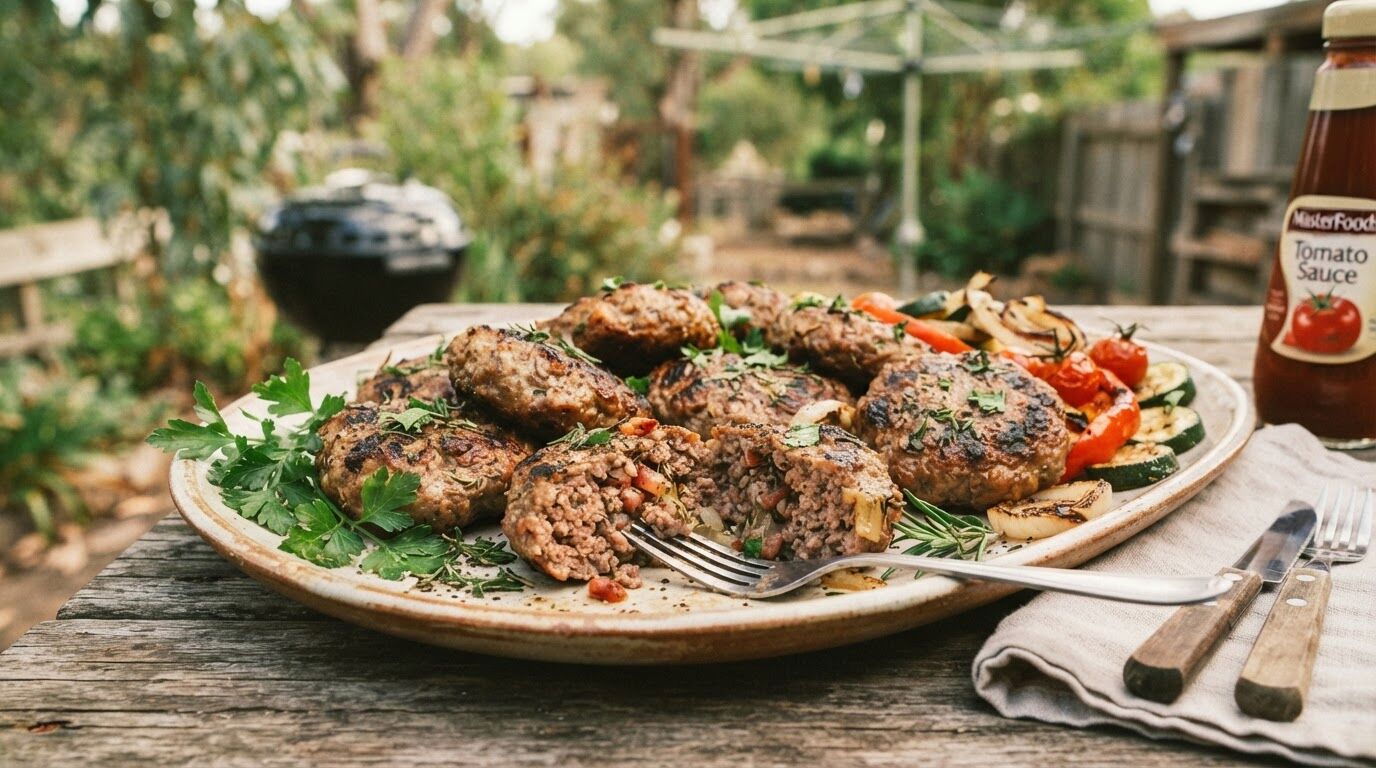 Aussie BBQ Beef and Bacon Rissoles Recipe