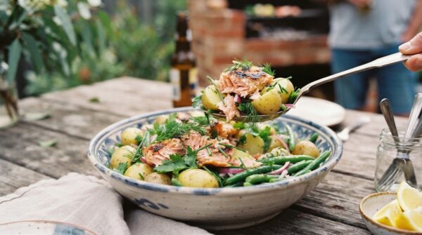 Aussie BBQ Flaked Salmon Potato Salad Recipe