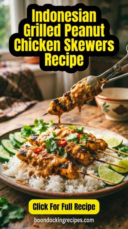 Indonesian Grilled Peanut Chicken Skewers